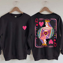 Vintage Queen of Hearts Graphic Sweatshirt
