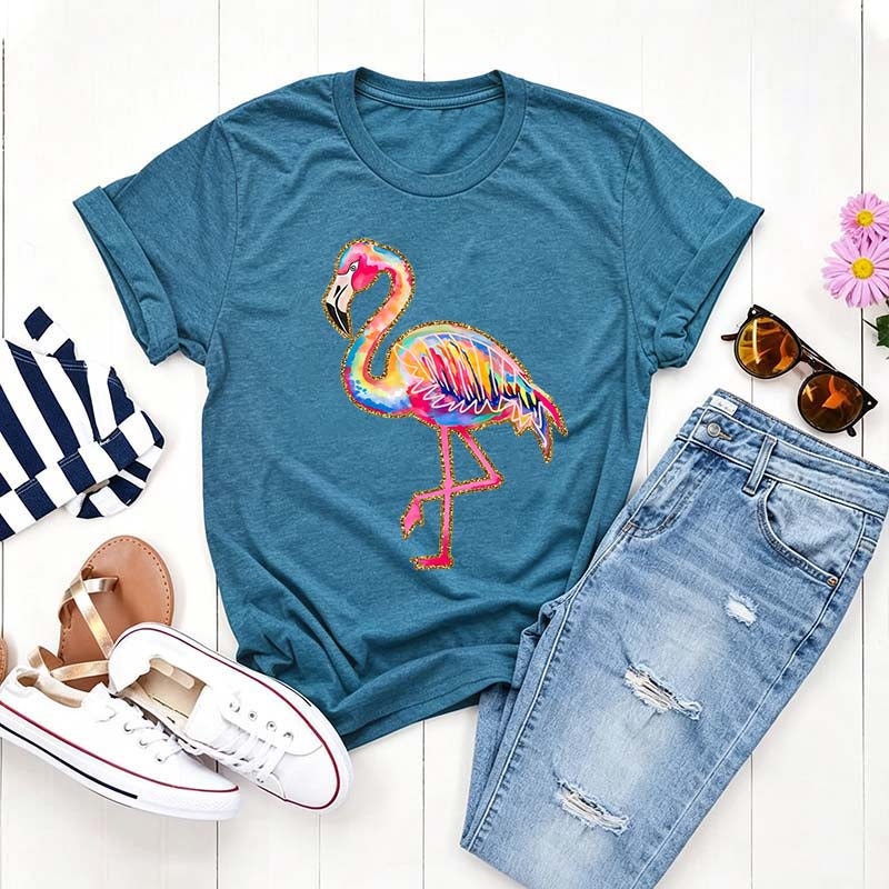 Summer Flamingo Preppy Beach Vibes T-Shirt