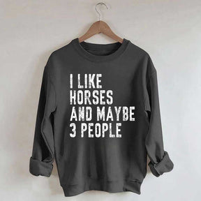 I Like Horses and Maybe 3 People Sweatshirt