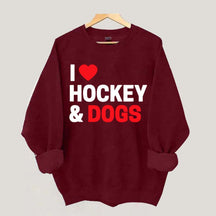 I Love Hockey & Dogs Sweatshirt