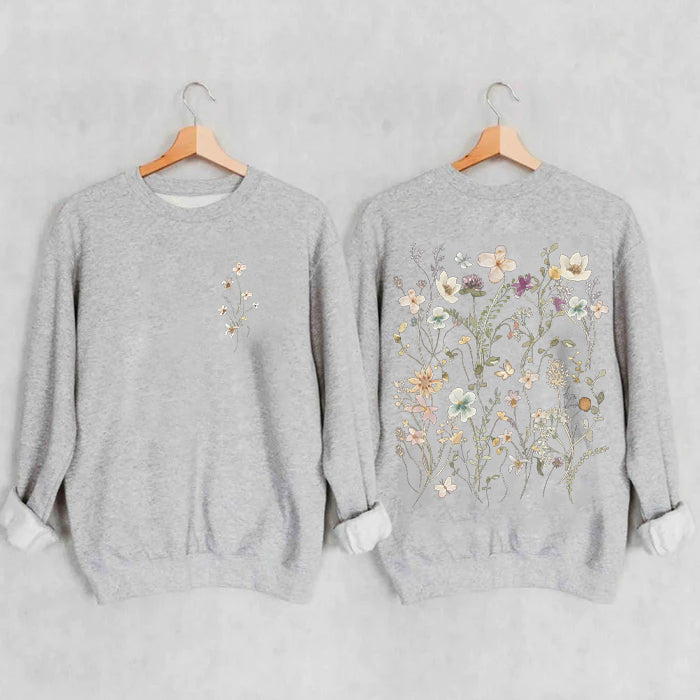 Vintage Pressed Flowers Sweatshirt