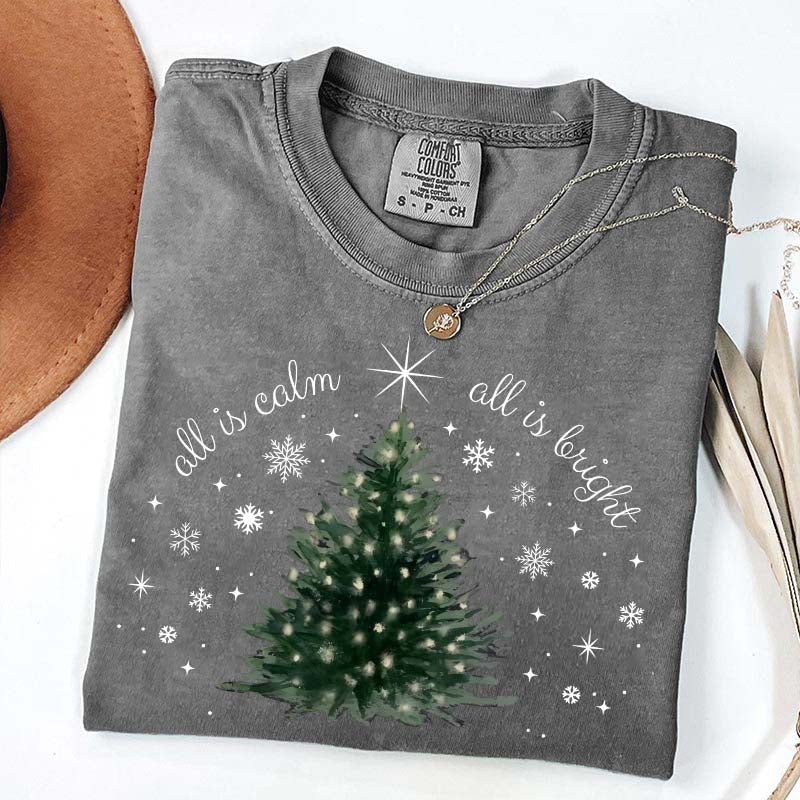 Christmas Tree Minimal Chic Holiday T-Shirt