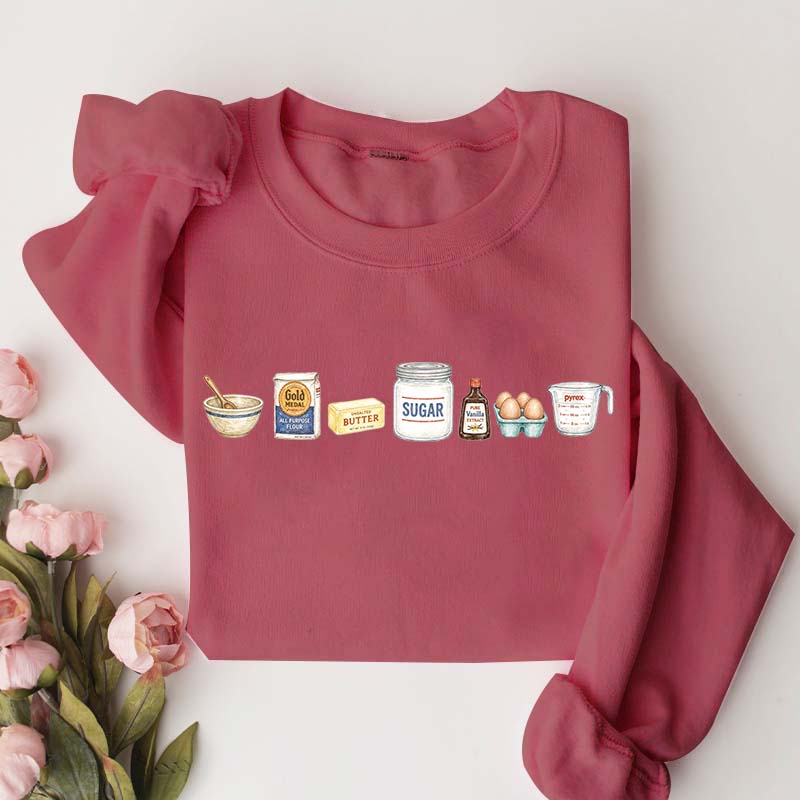 Baking Icons Flour Mixer Rolling Pin Sweatshirt