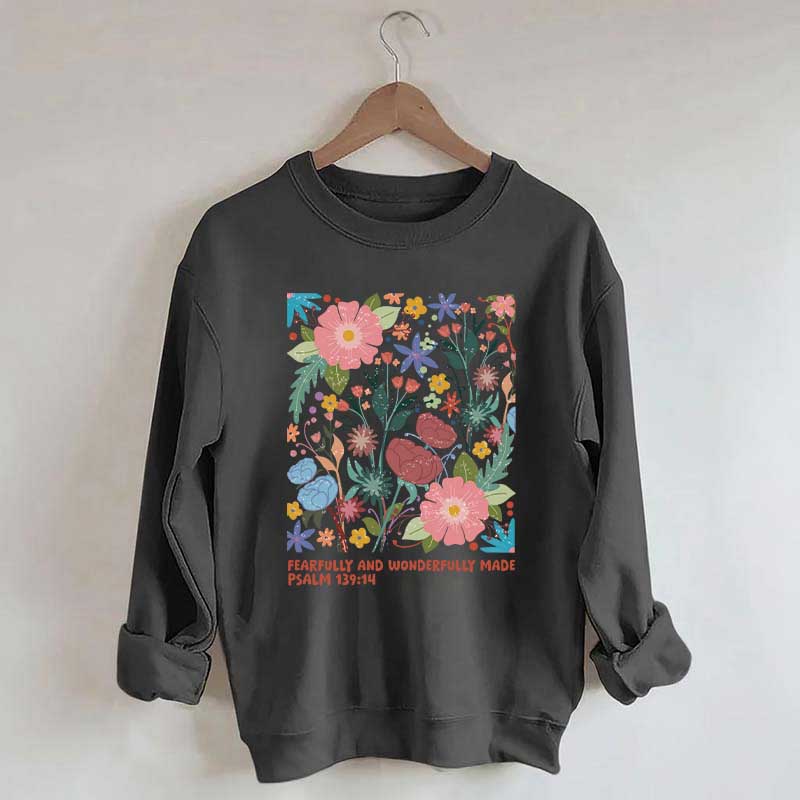 Fearfully And Wonderfully Made Abstract Flower Sweatshirt
