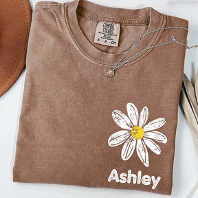 Comfort Colors Custom Name Daisy T-Shirt