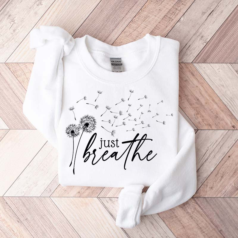 Just Breathe Dandelion Wildflower Sweatshirt