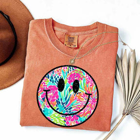 Comfort Colors Smiley Face Beach Vibes T-Shirt
