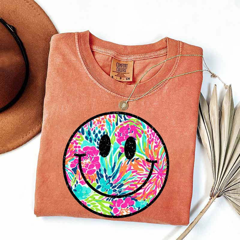 Comfort Colors Smiley Face Beach Vibes T-Shirt