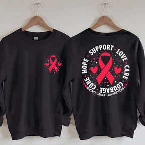 Breast Cancer Awareness Support Love Care Courage Sweatshirt