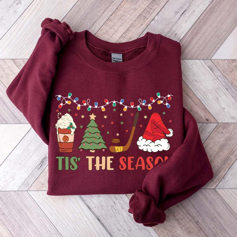 Tis The Season Hockey Christmas Tree Sweatshirt