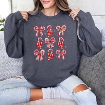 Coquette Christmas Candy Sweatshirt