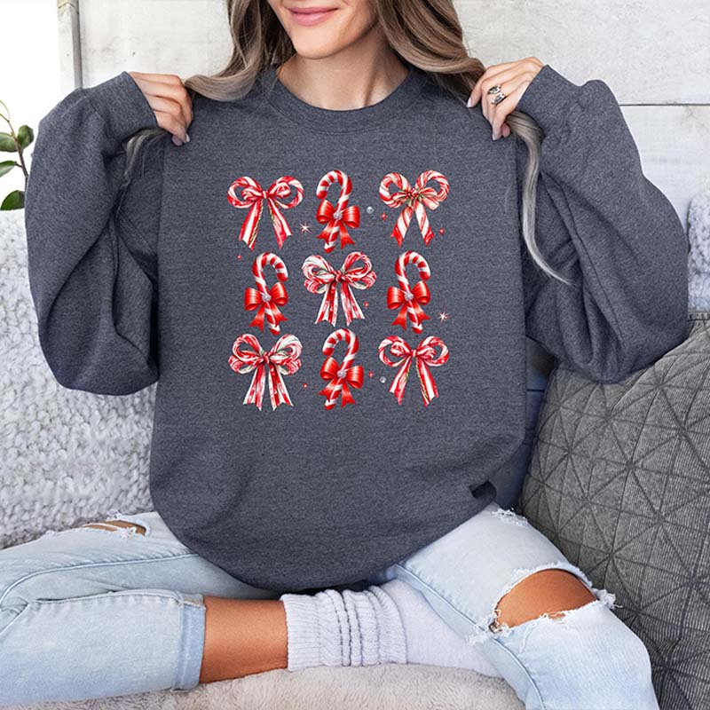 Coquette Christmas Candy Sweatshirt