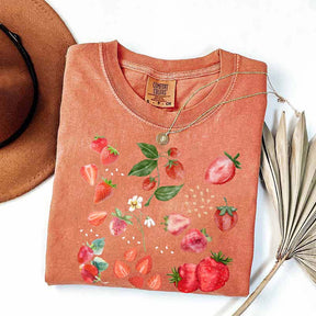 Summer Strawberry Botanical Garden T-Shirt