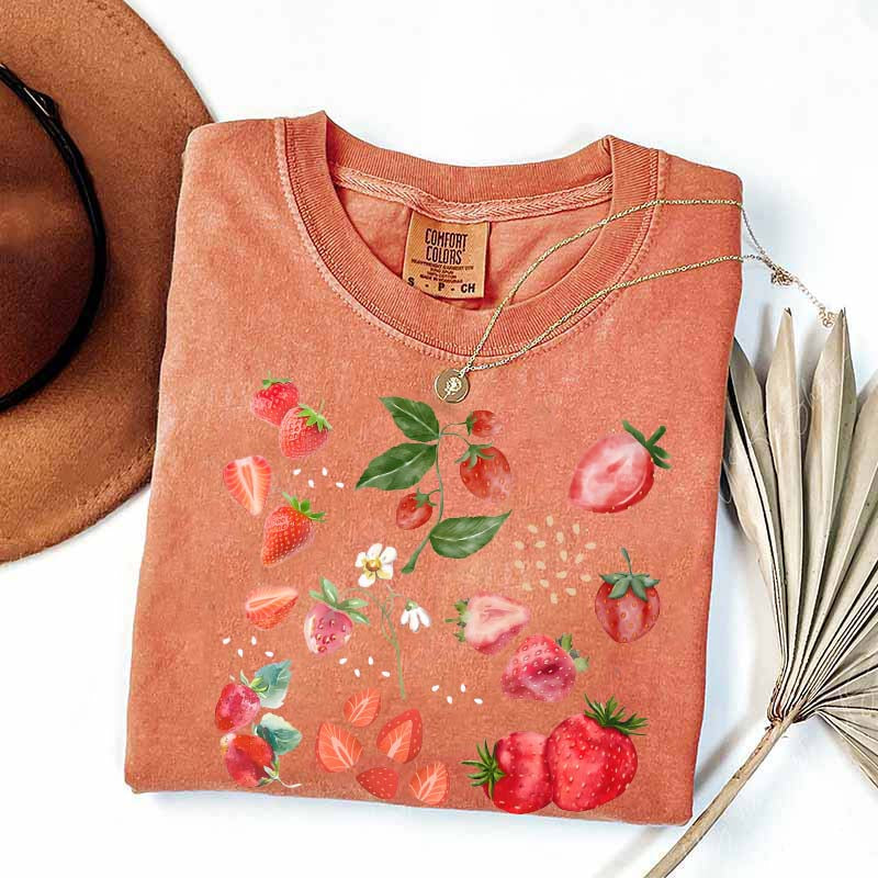 Summer Strawberry Botanical Garden T-Shirt