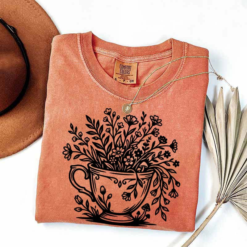 Cottagecore Teacup Floral T-Shirt