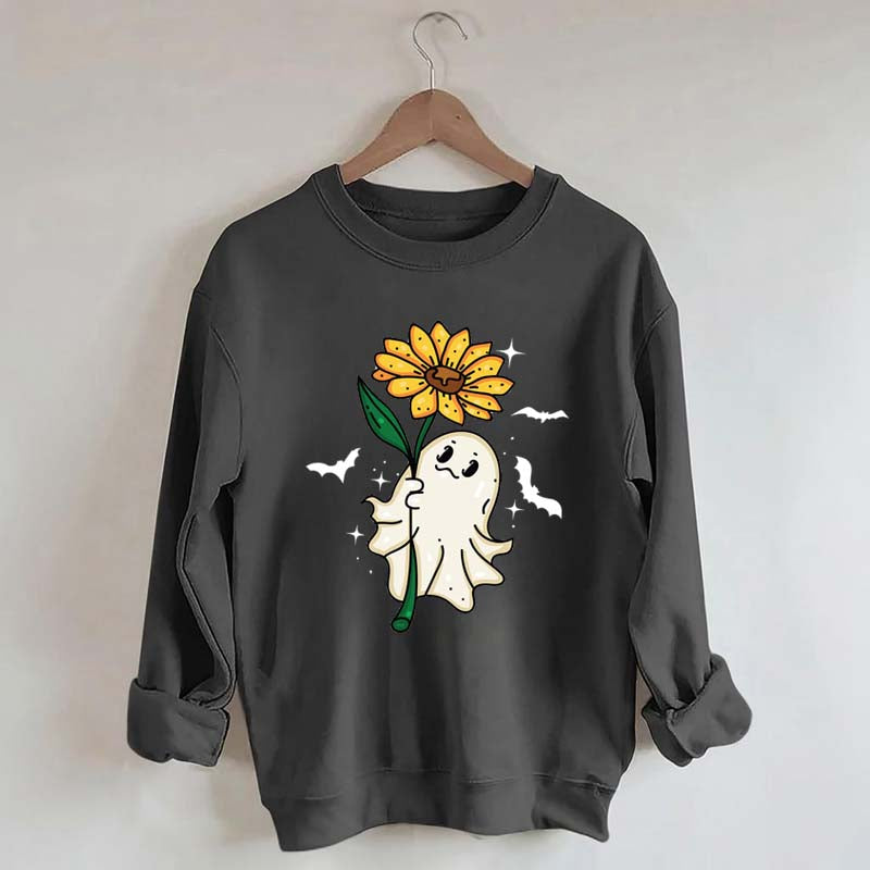 Ghost Sunflower Halloween Sweatshirt