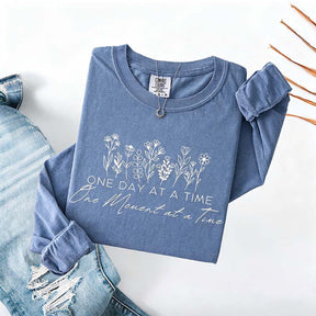 One Day At A Time Cozy Floral Sweatshirt