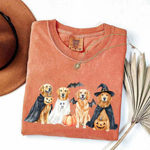 Halloween Golden Retriever Bat T-Shirt