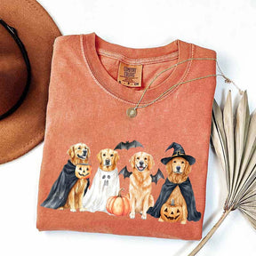 Halloween Golden Retriever Bat T-Shirt