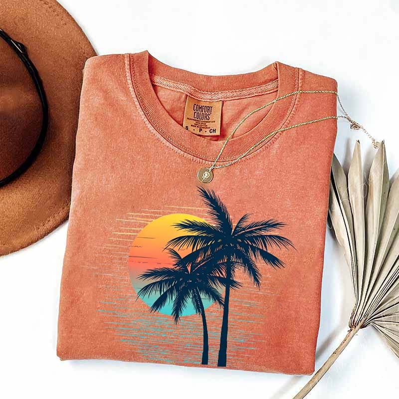 Retro Tropical Sunset T-Shirt