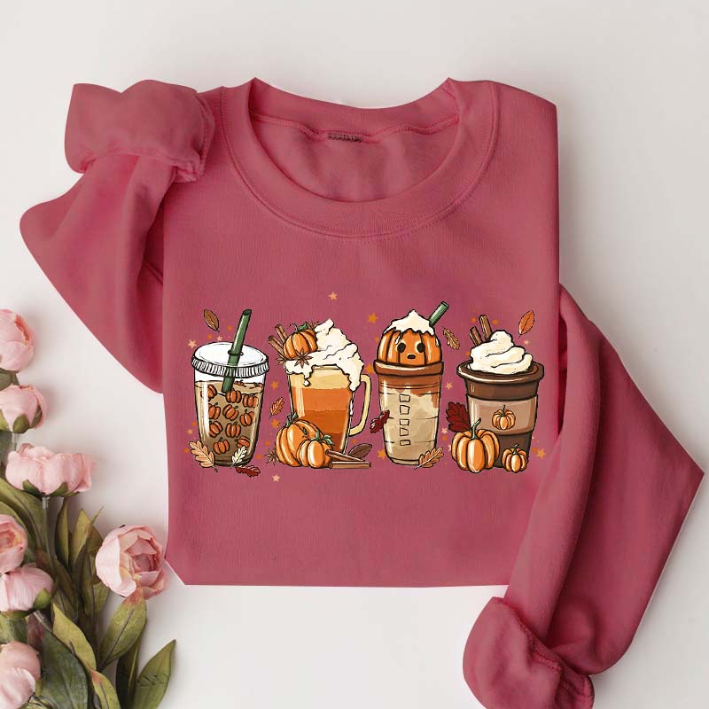 Cute Pumpkin Spice Fall Coffee Sweatshirt