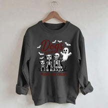Dogs Because People Are Creepy Funny Skeleton Sweatshirt