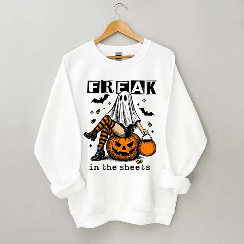 Funny Freak In The Sheets Ghost Girl Sweatshirt