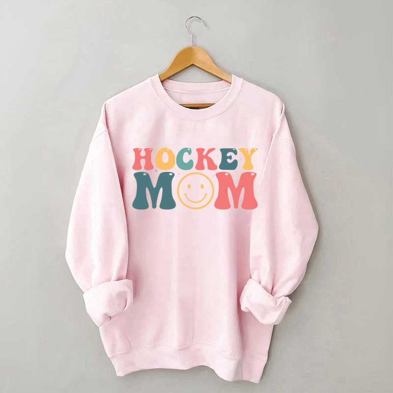 Hockey Mom Smiley Face Sweatshirt