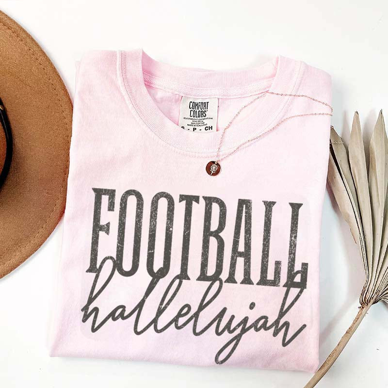 Distressed Retro Football Hallelujah T-Shirt