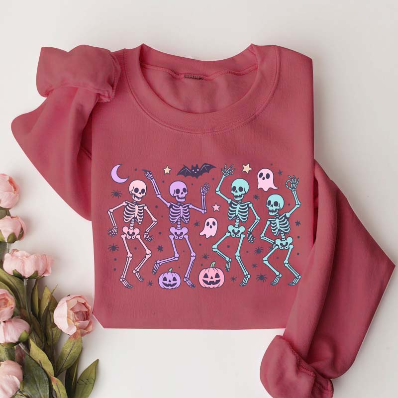 Dancing Skeletons Halloween Retro Sweatshirt