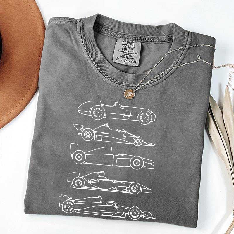 Evolution of a F1 Car Race T-Shirt
