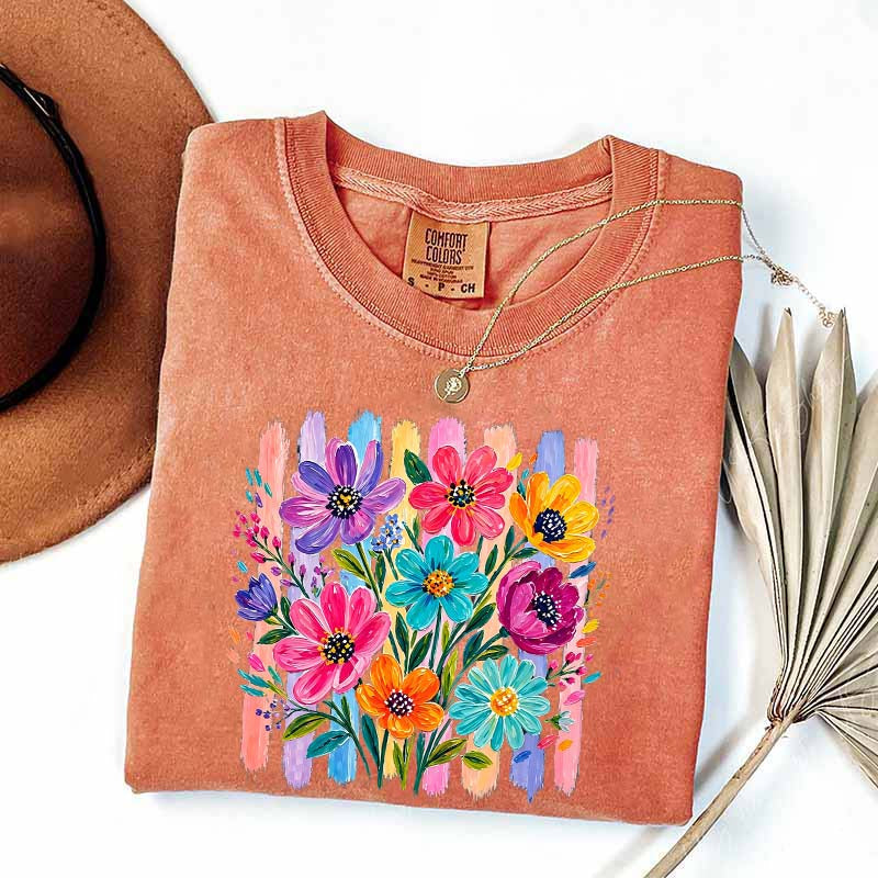Comfort Colors Daisy Brushstroke Floral T-Shirt