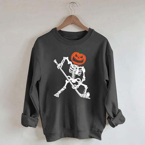 Skeleton Hockey Pumpkin Sweatshirt