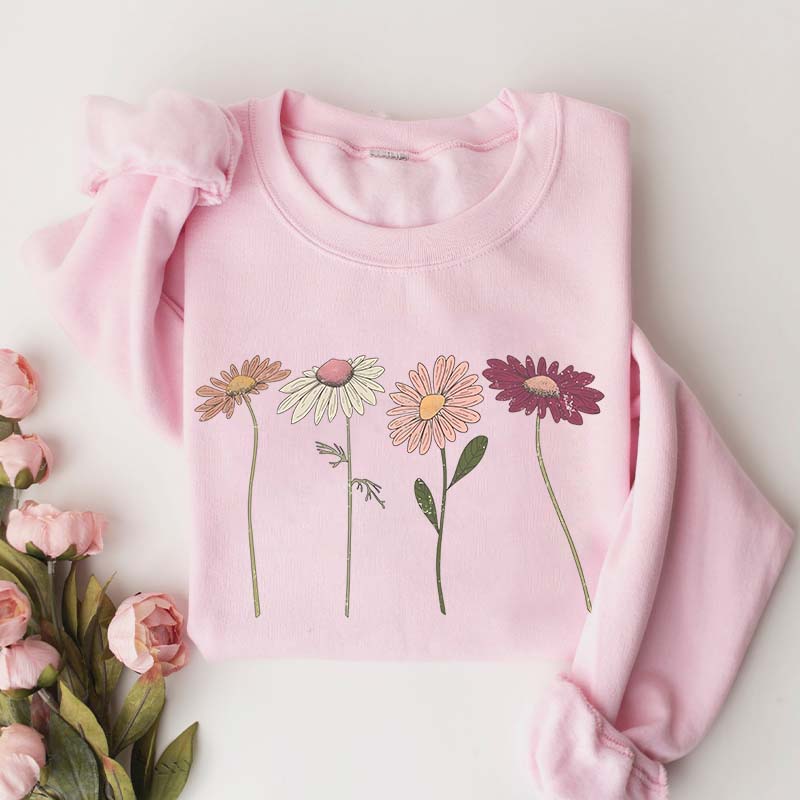 Vintage Floral Boho Wildflower Cottagecore Sweatshirt
