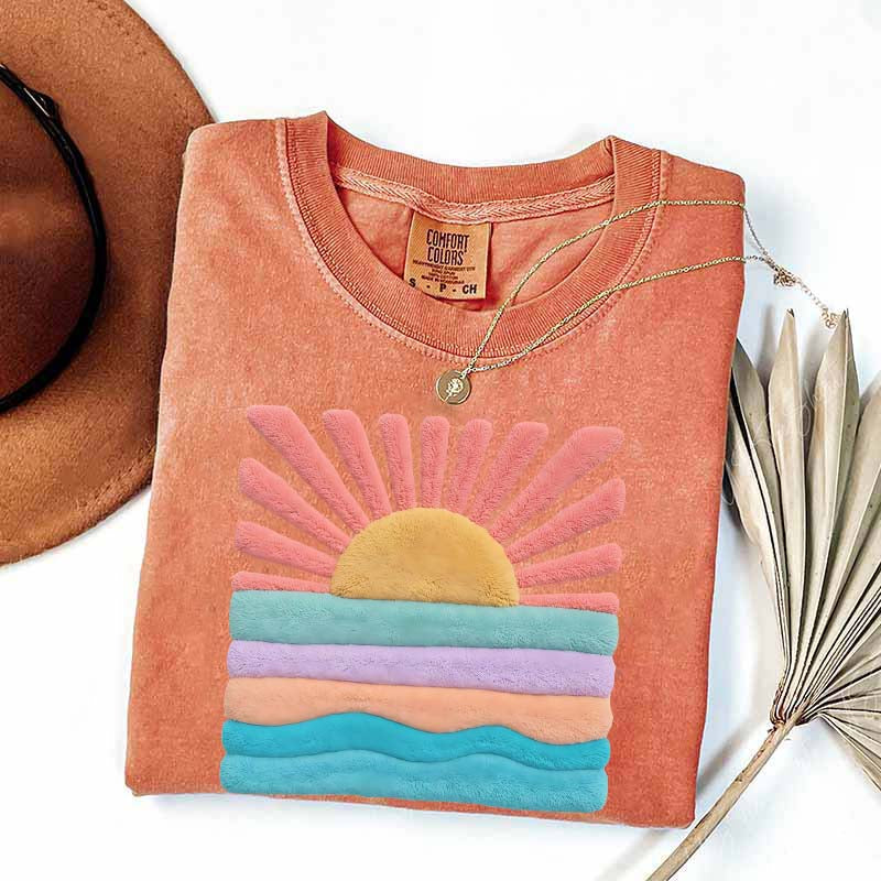 Trendy Aesthetic Sun Printed T-Shirt