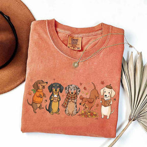 Dachshund Fall Cozy Season Pumpkin T-Shirt