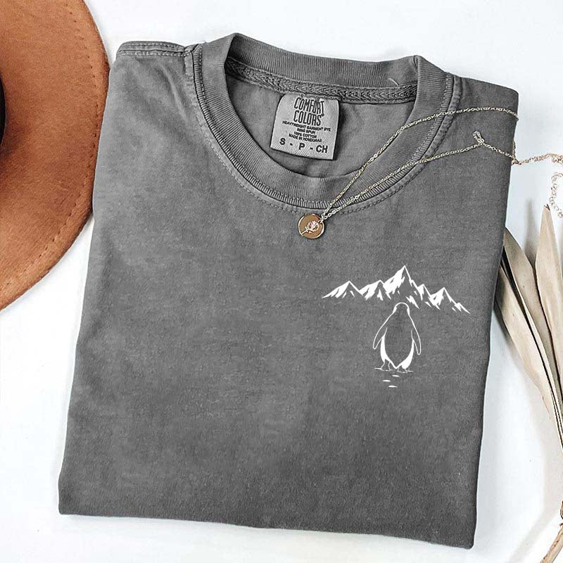 Minimalist Penguin Mountain T-Shirt