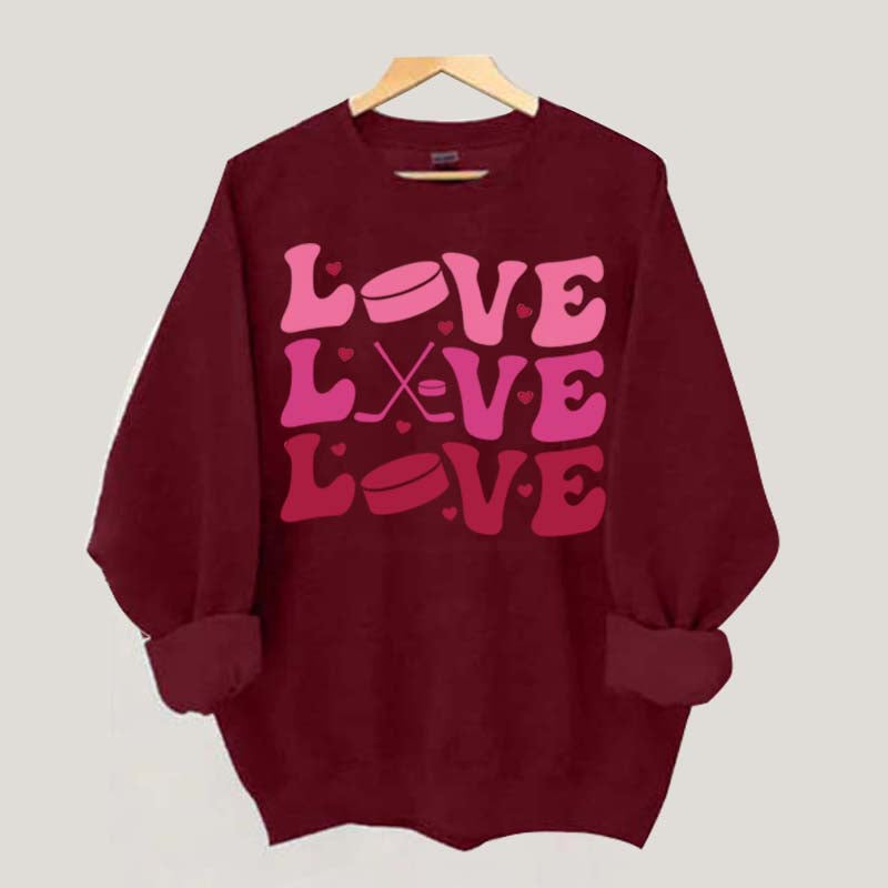 Sports Love Hockey Mom Sweatshirt