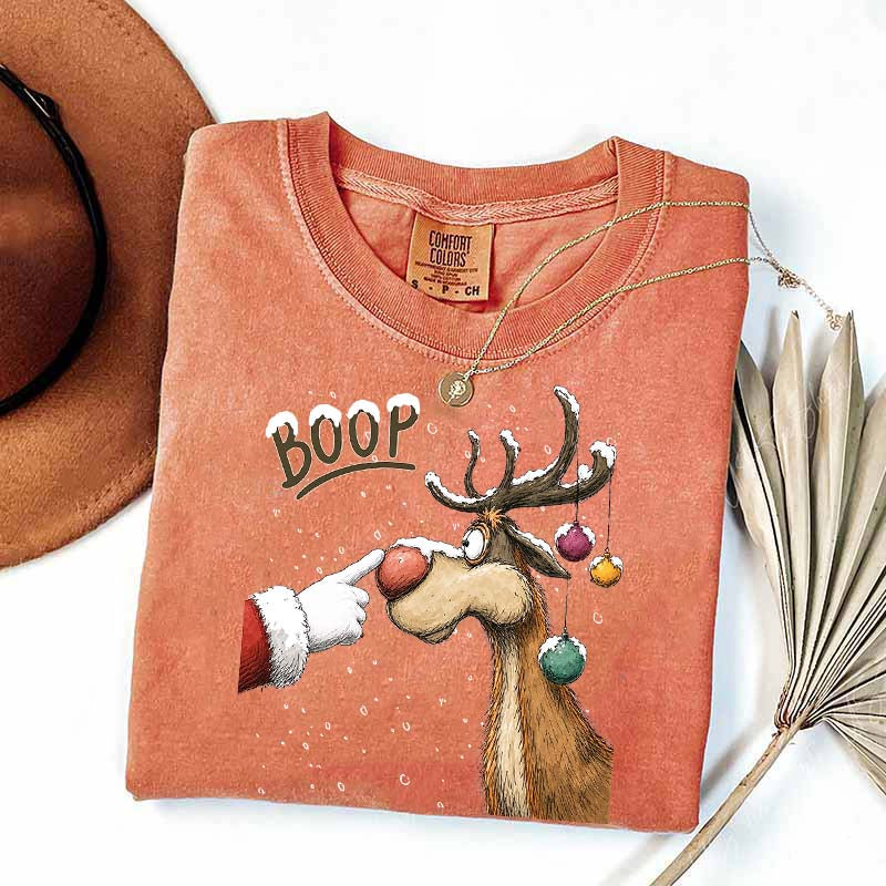 Boop Reindeer Comfort Colors Christmas T-Shirt