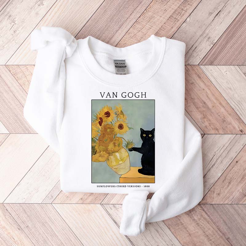 Van Gogh Black Cat Sweatshirt