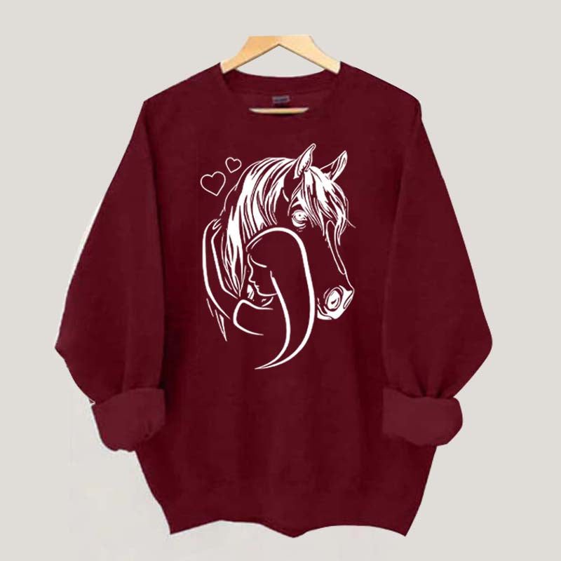 Rider Horse Lineart Sweatshirt