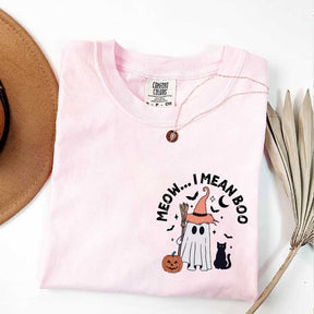 Ghost Cat Meow I Mean Boo T-Shirt