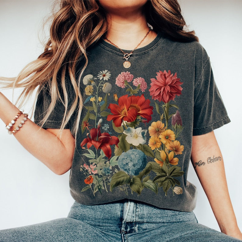 Boho Wildflowers Cottagecore Shirt Gift For Her