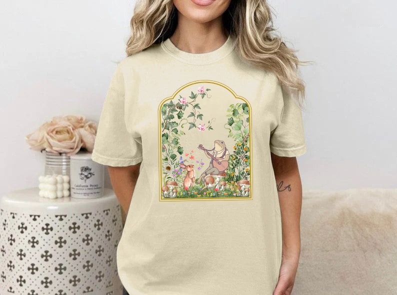 Frog And Toad Crewneck Print T-shirt