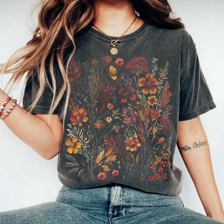 Vintage Wildflowers Garden Lover T-shirt