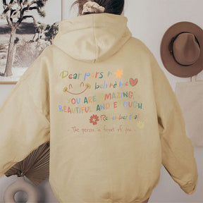 Dear Person Behind Me Letter Print Hoodie