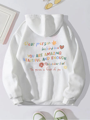 Dear Person Behind Me Letter Print Hoodie