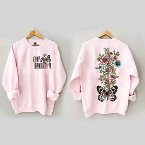 Grow Through It Butterfly Sweatshirt