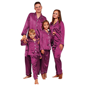 Family Matching Long-sleeved Silk Pajamas