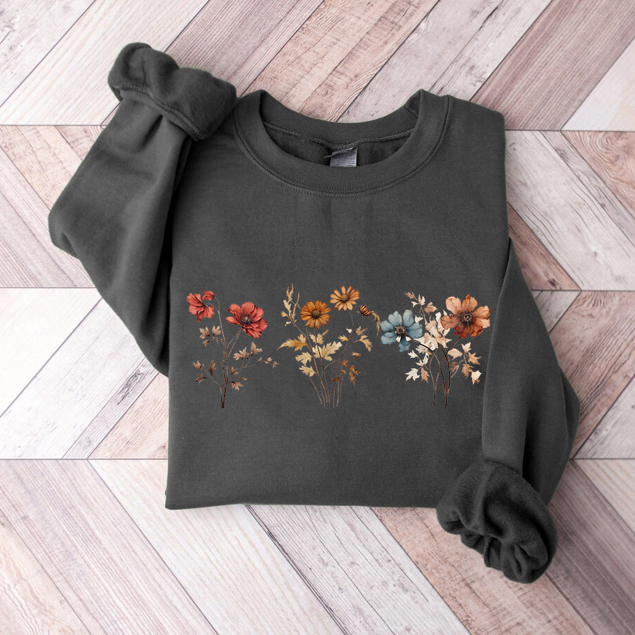 Vintage Pressed Flowers Sweatshirt